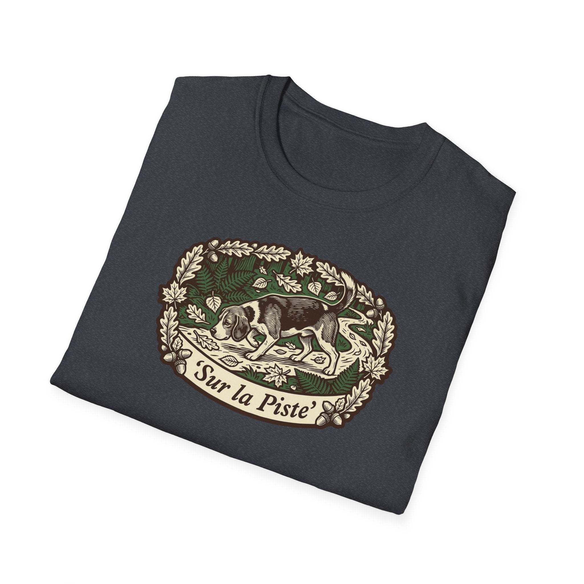 T-shirt — Graphique vintage nature lapin «Sur la piste»
