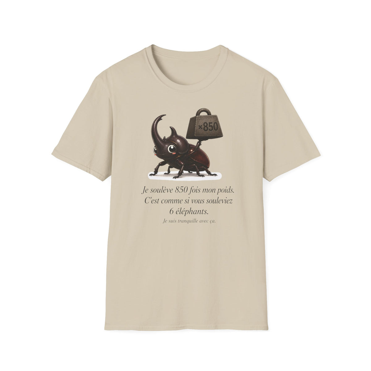 T-shirt « Force du scarabée » — Adorable scarabée rhinocéros portant 850 fois son poids