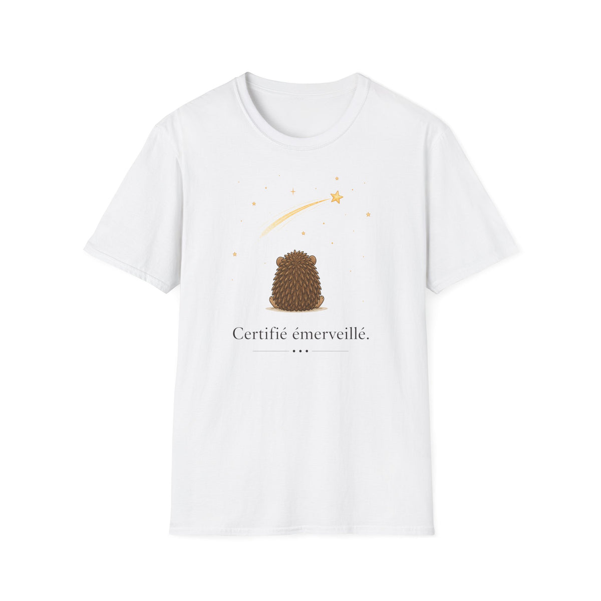 T-shirt Hérisson et étoile filante — Adorable illustration « Étoile émerveille »