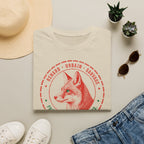T-shirt Renard vintage avec écusson — « Renard urbain sauvage » — T-shirt rétro sur le thème de la faune sauvage