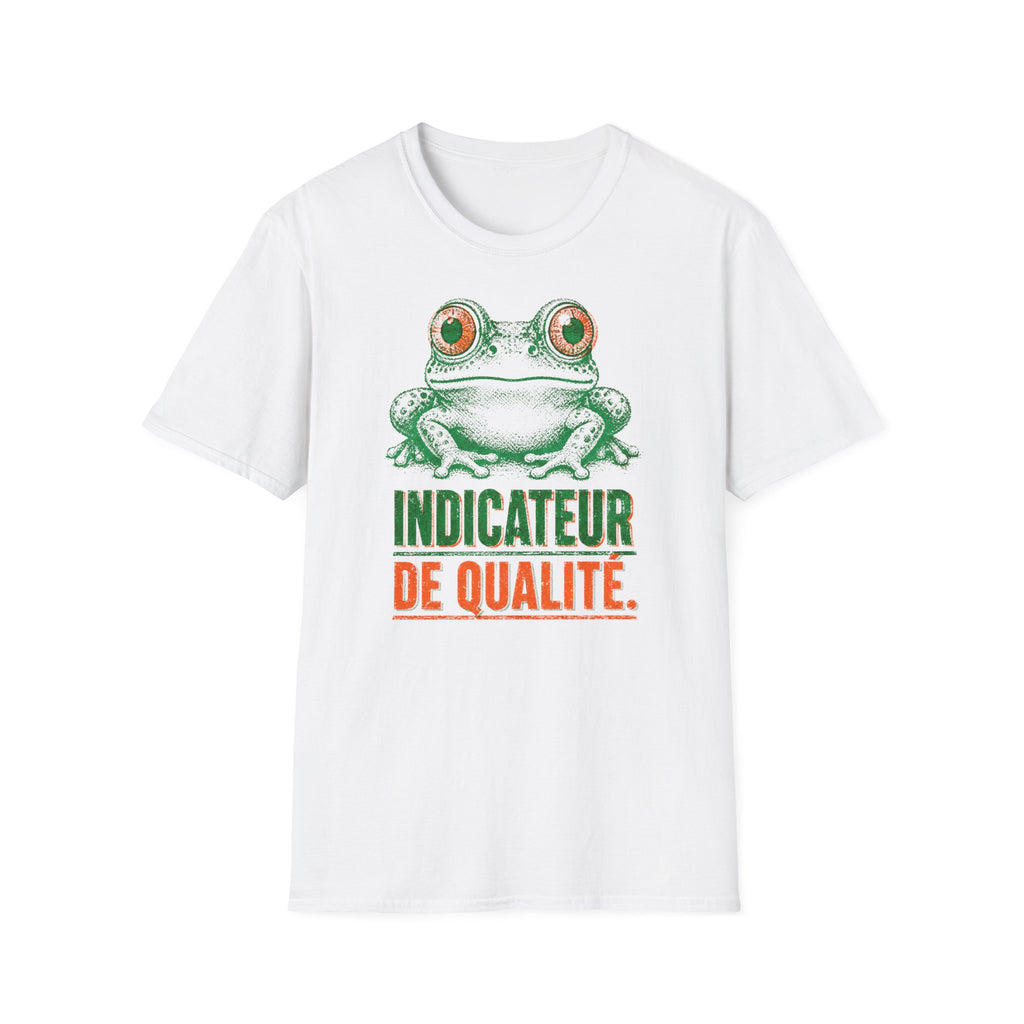 T-shirt illustré avec grenouille — « Indicateur de qualité »