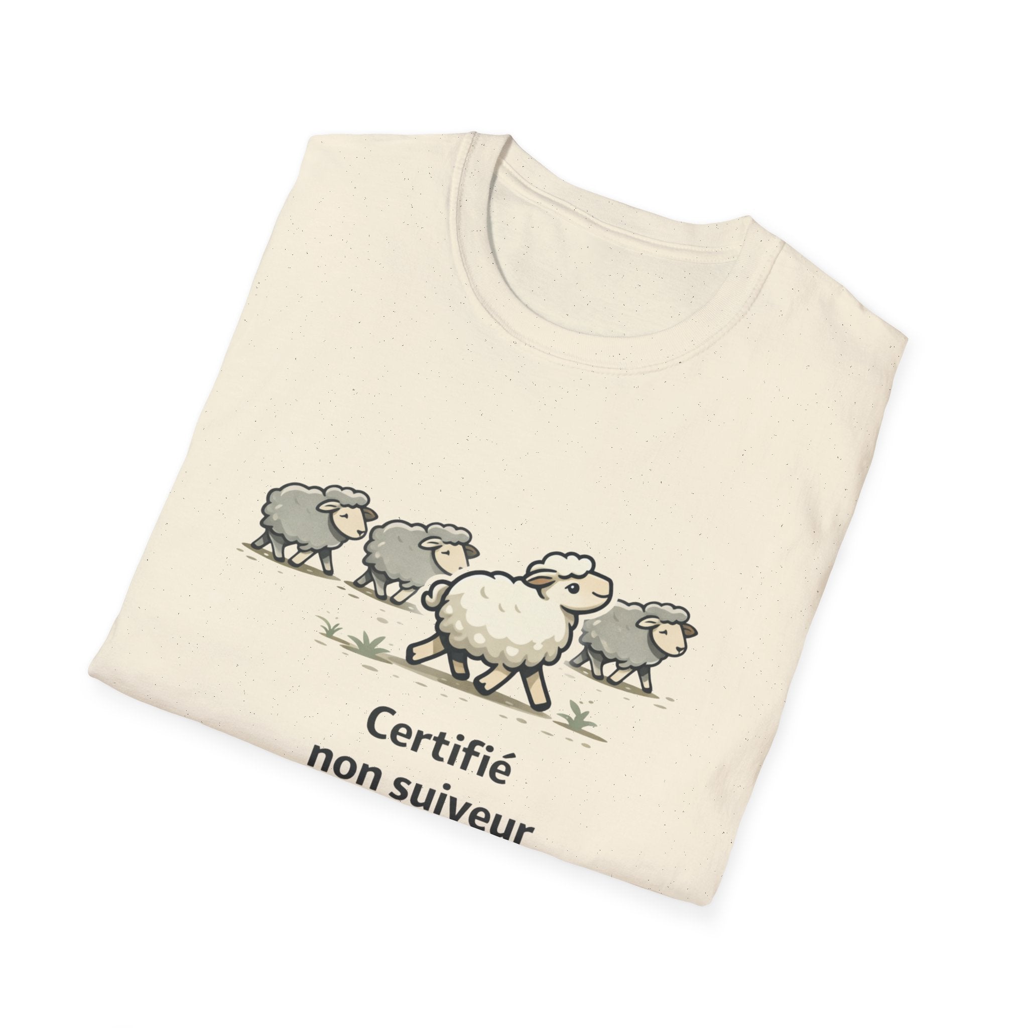 T-Shirt — "Certifié non suiveur" Funny Sheep Graphic Tee