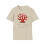 T-Shirt — Red Coral Illustration with French Quote