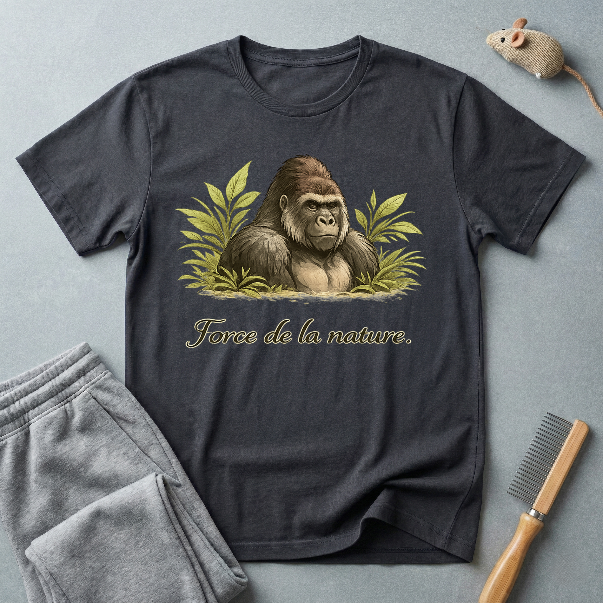 T-shirt Gorille Art Vintage — «Force de la nature.»