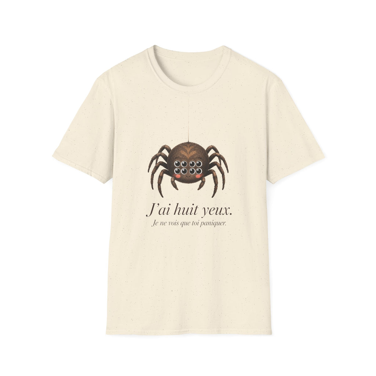 T-shirt illustré avec araignée — « J’ai huit yeux »