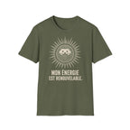 T-shirt Hérisson et énergie renouvelable — « Mon énergie est renouvelable » — T-shirt graphique écoresponsable