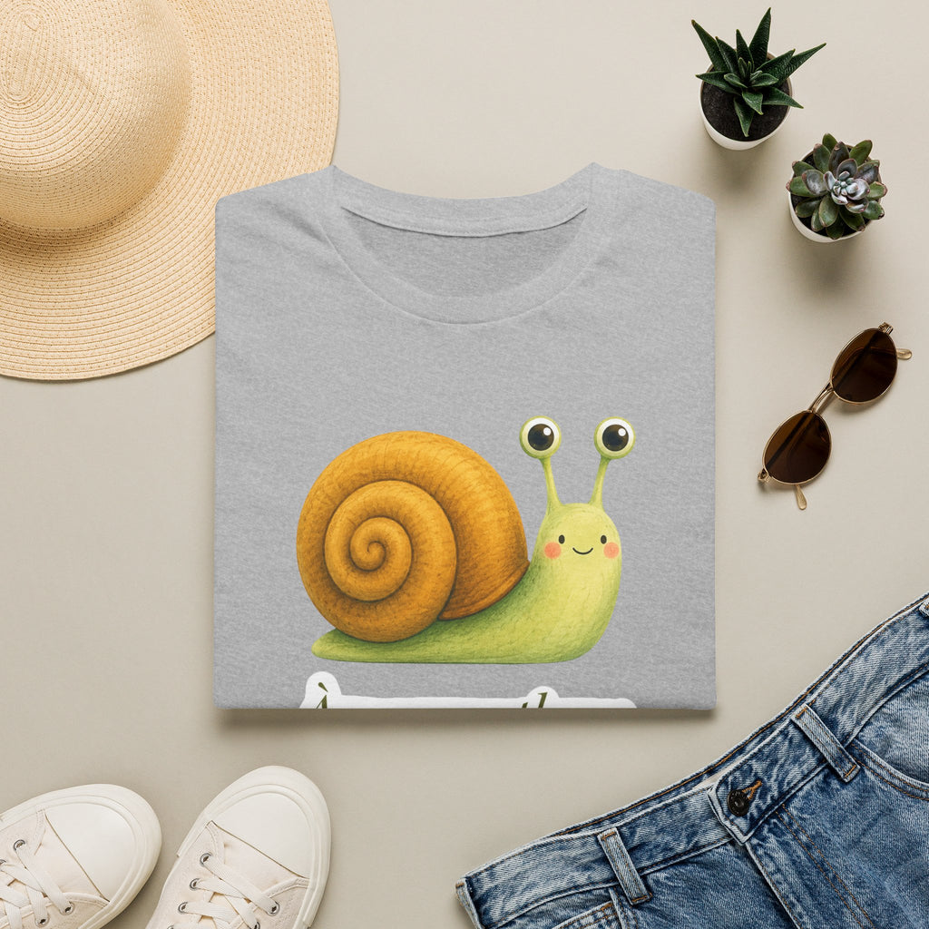 T-shirt illustré avec escargot — « À mon rythme. » — Adorable T-shirt « slow living »
