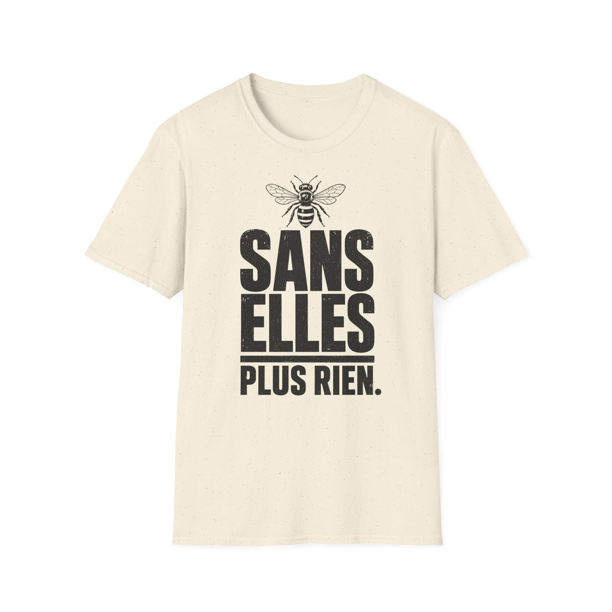 T-shirt — « Sans elles, plus rien » — Illustration graphique d’abeilles