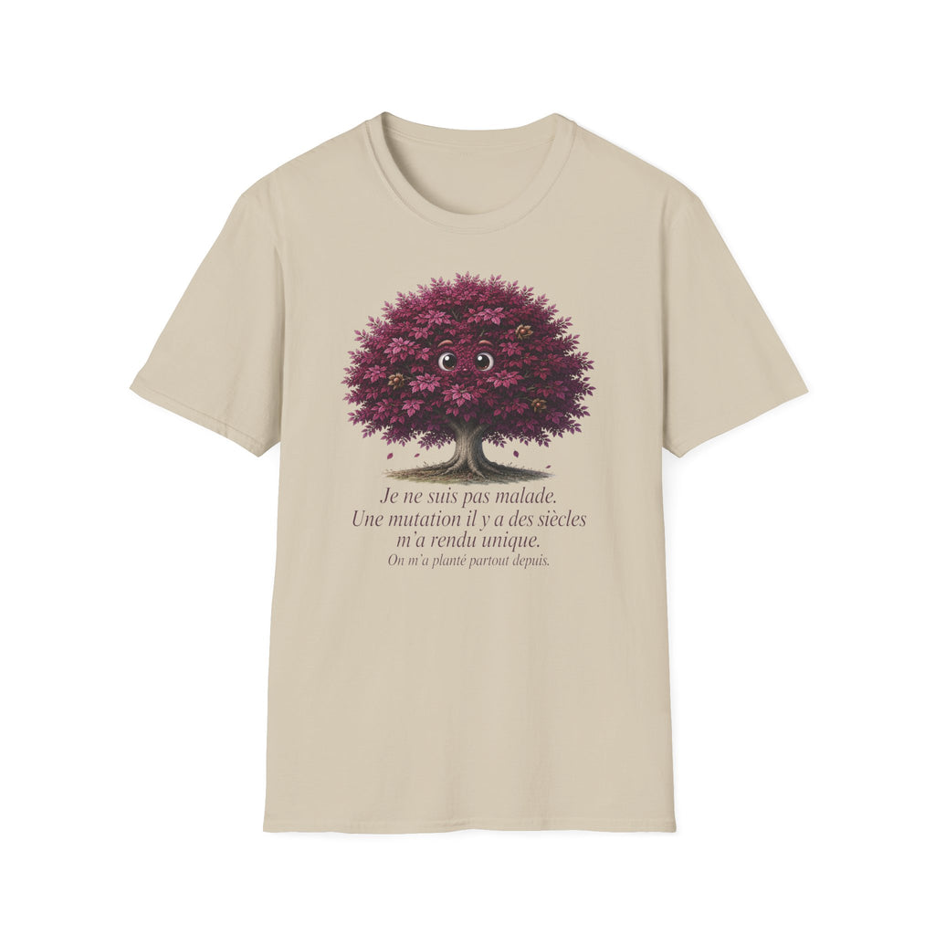 T-Shirt — Cute Purple Tree Illustration with French Quote