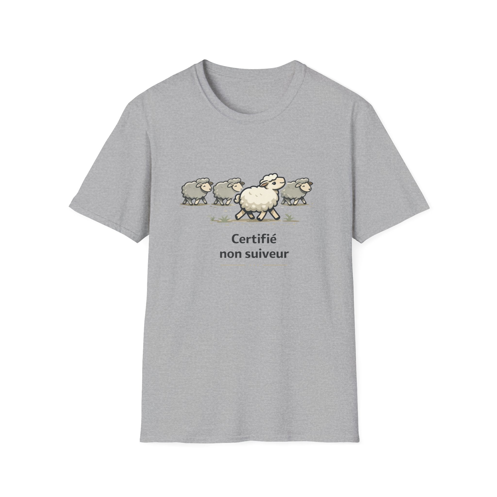 T-Shirt — "Certifié non suiveur" Funny Sheep Graphic Tee