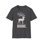 T-shirt illustré avec cerf — « DIGNE. » — T-shirt graphique inspiré de la nature