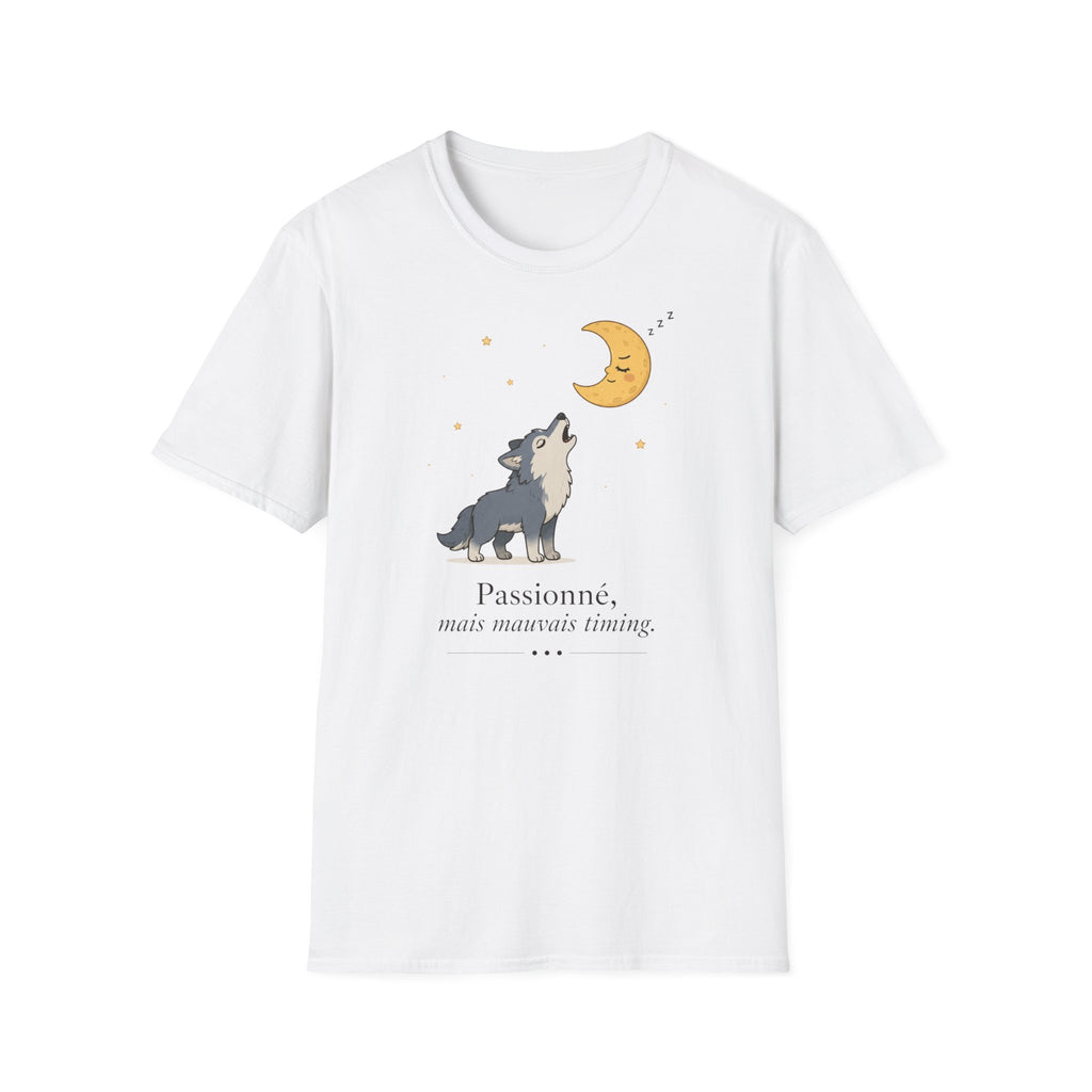 T-shirt Loup hurlant à la lune — Adorable illustration du ciel nocturne