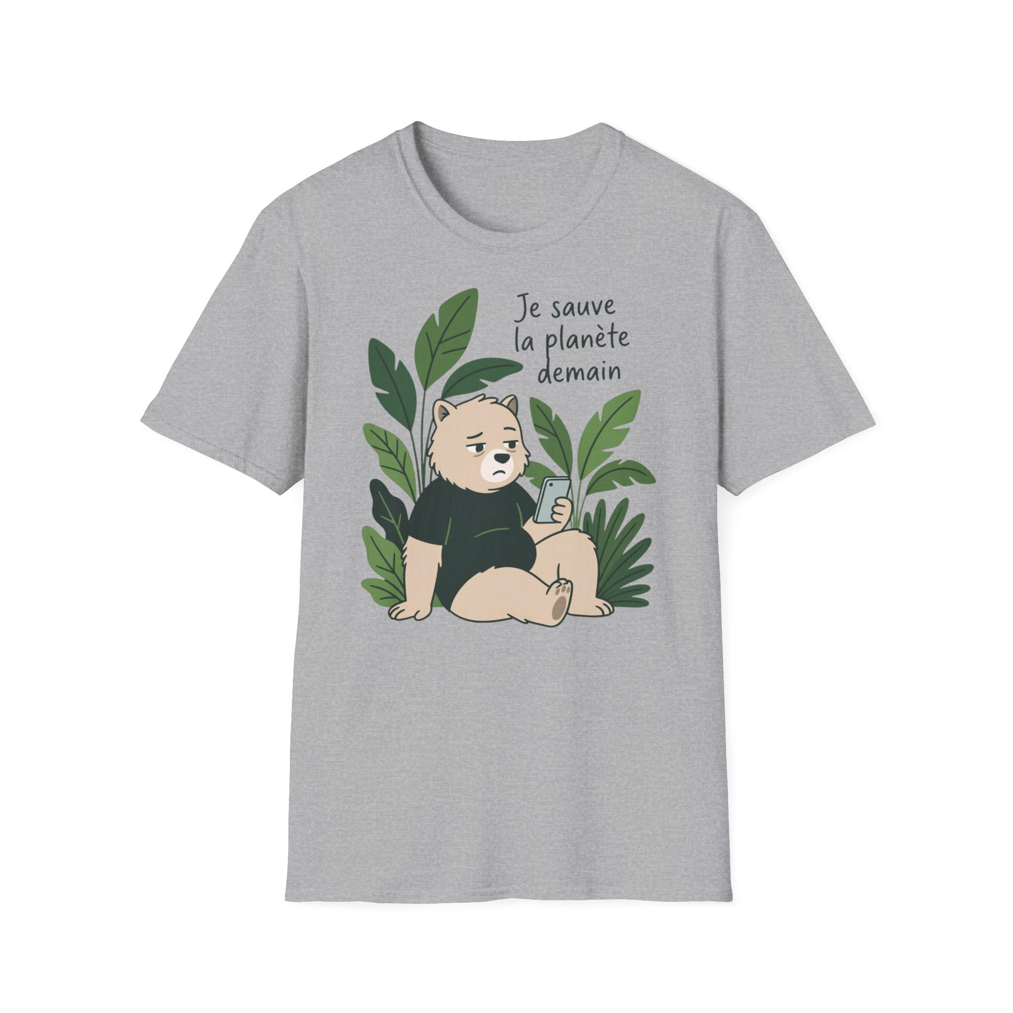 T-Shirt — Je sauve la planète demain (Cute Eco Baby Relaxing with Plants)