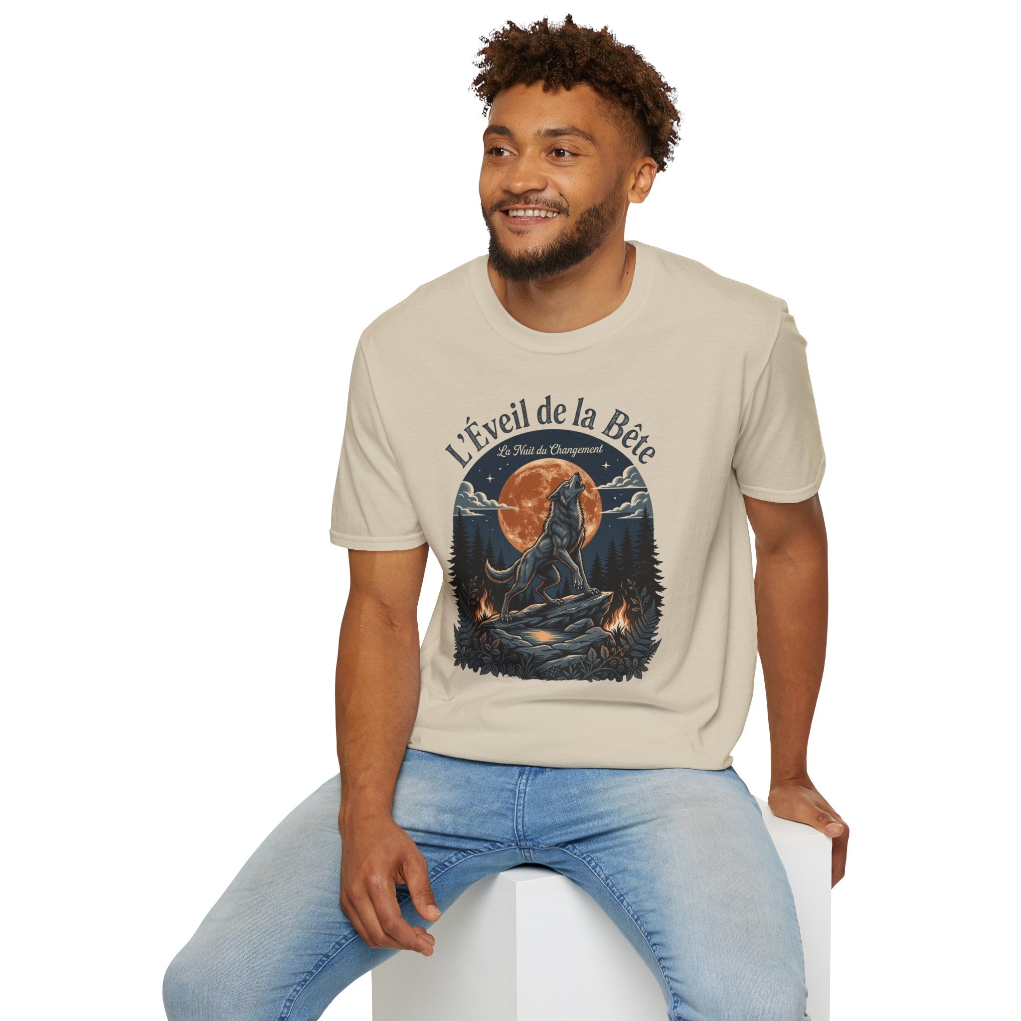 T-shirt Loup Lune « L’Éveil de la Bête» 🐺🌕
