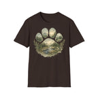 Wild Paw Landscape T-Shirt — Mountain Forest Paw Print Nature Tee