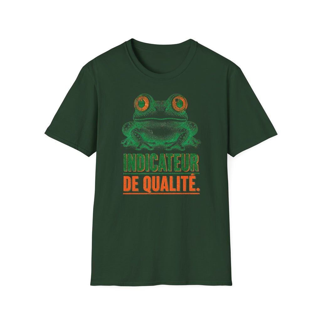 T-shirt illustré avec grenouille — « Indicateur de qualité »