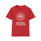 T-shirt Hérisson et énergie renouvelable — « Mon énergie est renouvelable » — T-shirt graphique écoresponsable