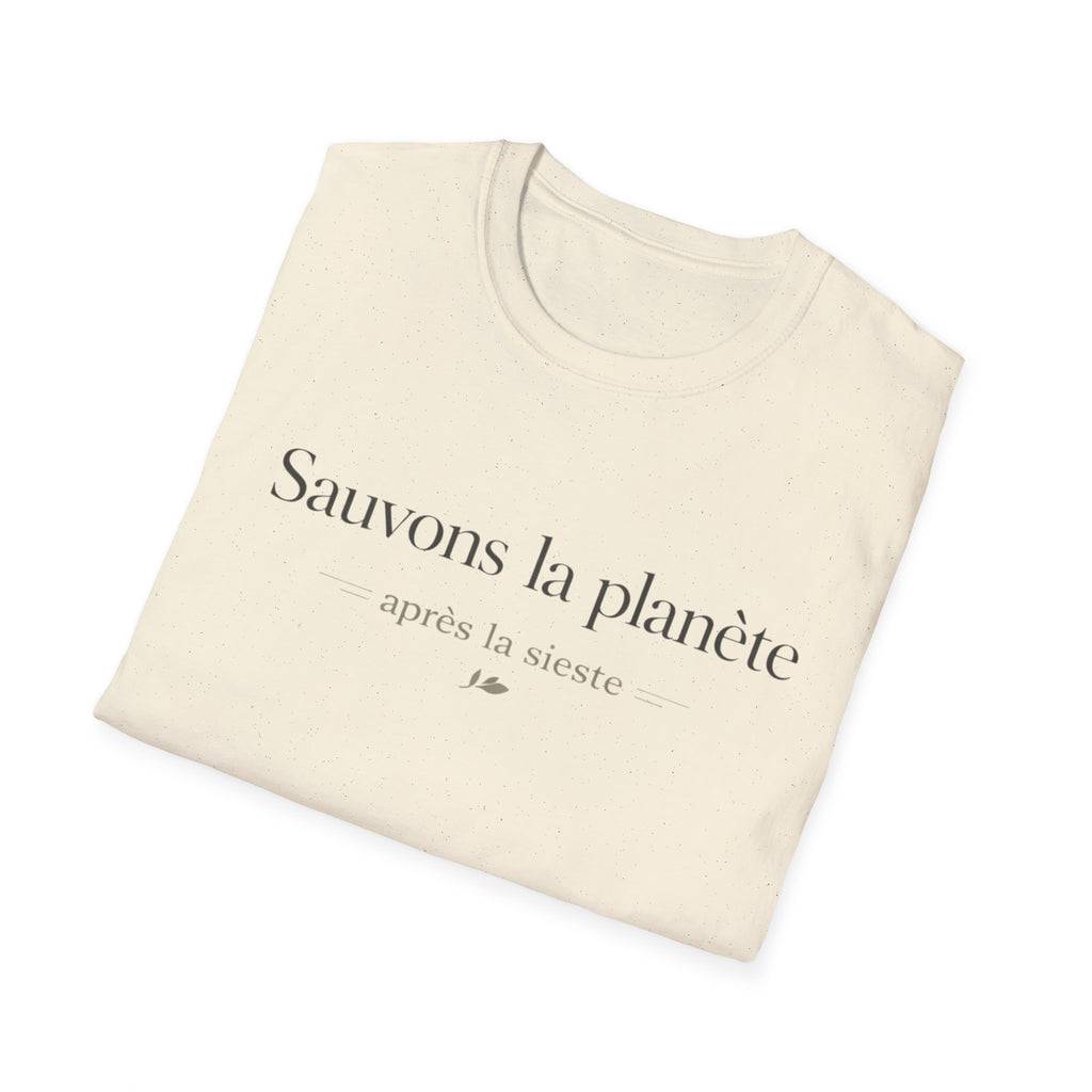 T‑Shirt — "Sauvons la planète" Minimal French Eco Message Tee