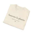 T‑Shirt — "Sauvons la planète" Minimal French Eco Message Tee