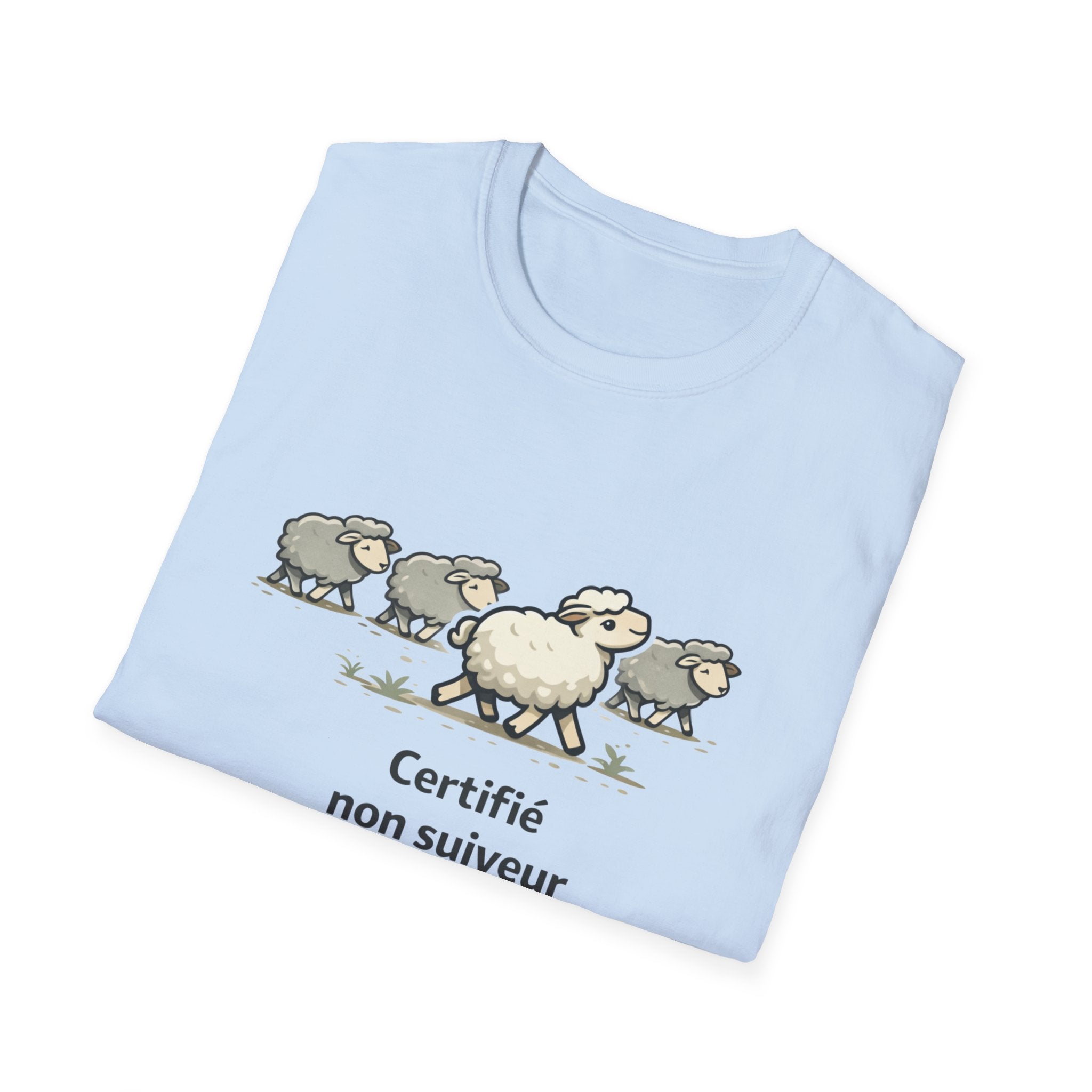 T-Shirt — "Certifié non suiveur" Funny Sheep Graphic Tee