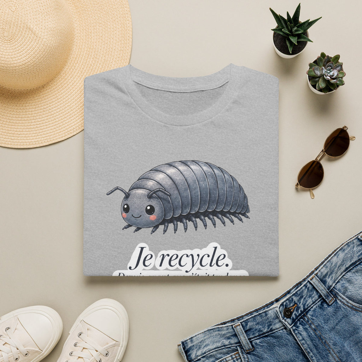 T-shirt Isopode « Je recycle. » — Adorable illustration sur le thème écologique