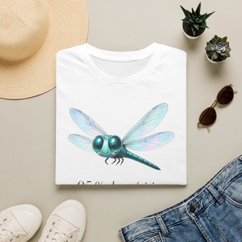 T-shirt illustré avec libellule — « 95 % de précision »