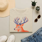 T-shirt illustré avec cerf — « PAS EN VOIE. » — T-shirt graphique vintage avec cerf