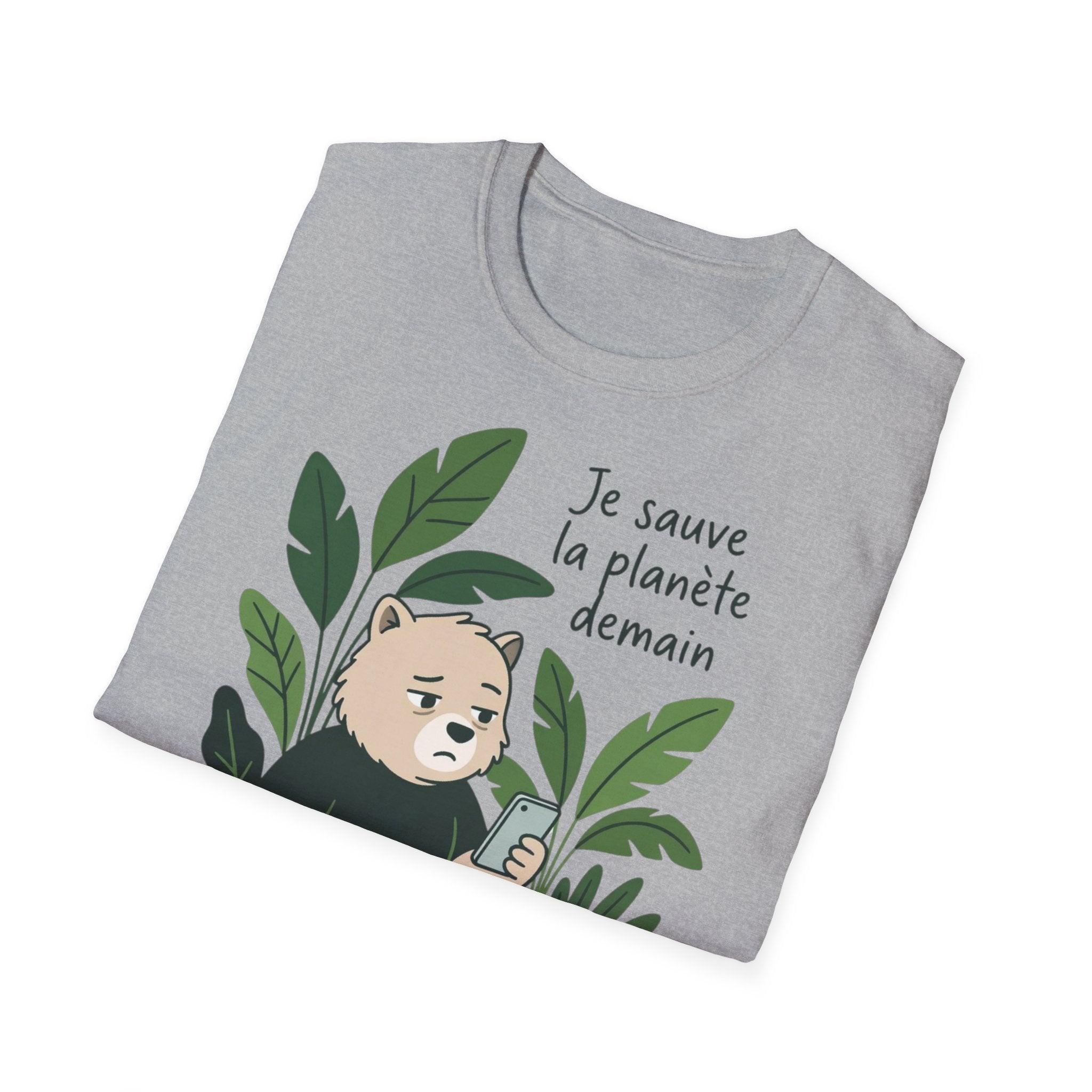 T-Shirt — Je sauve la planète demain (Cute Eco Baby Relaxing with Plants)