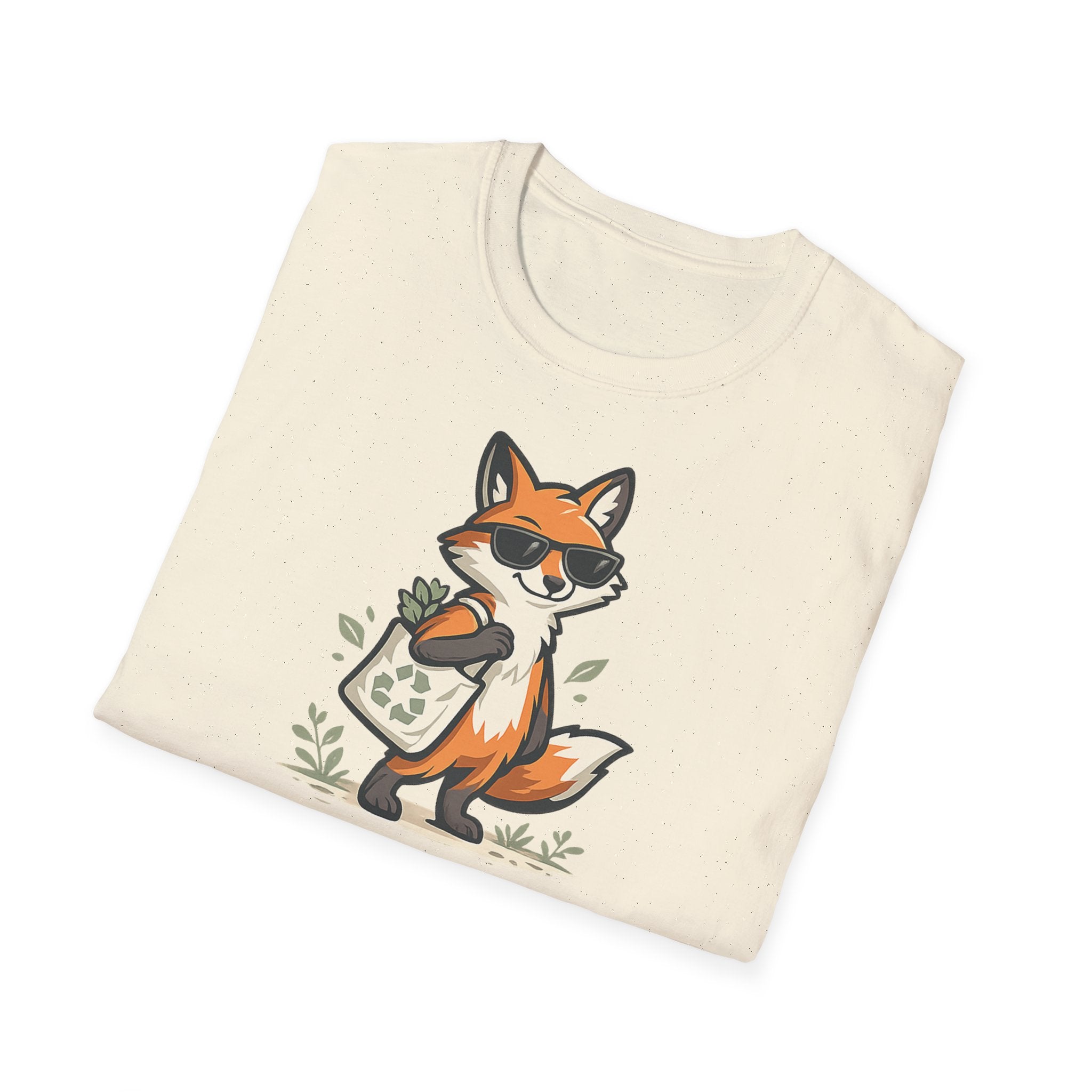Fox Illustration T-Shirt — "Durable Mais Méfiant" Cute Fox Graphic Tee