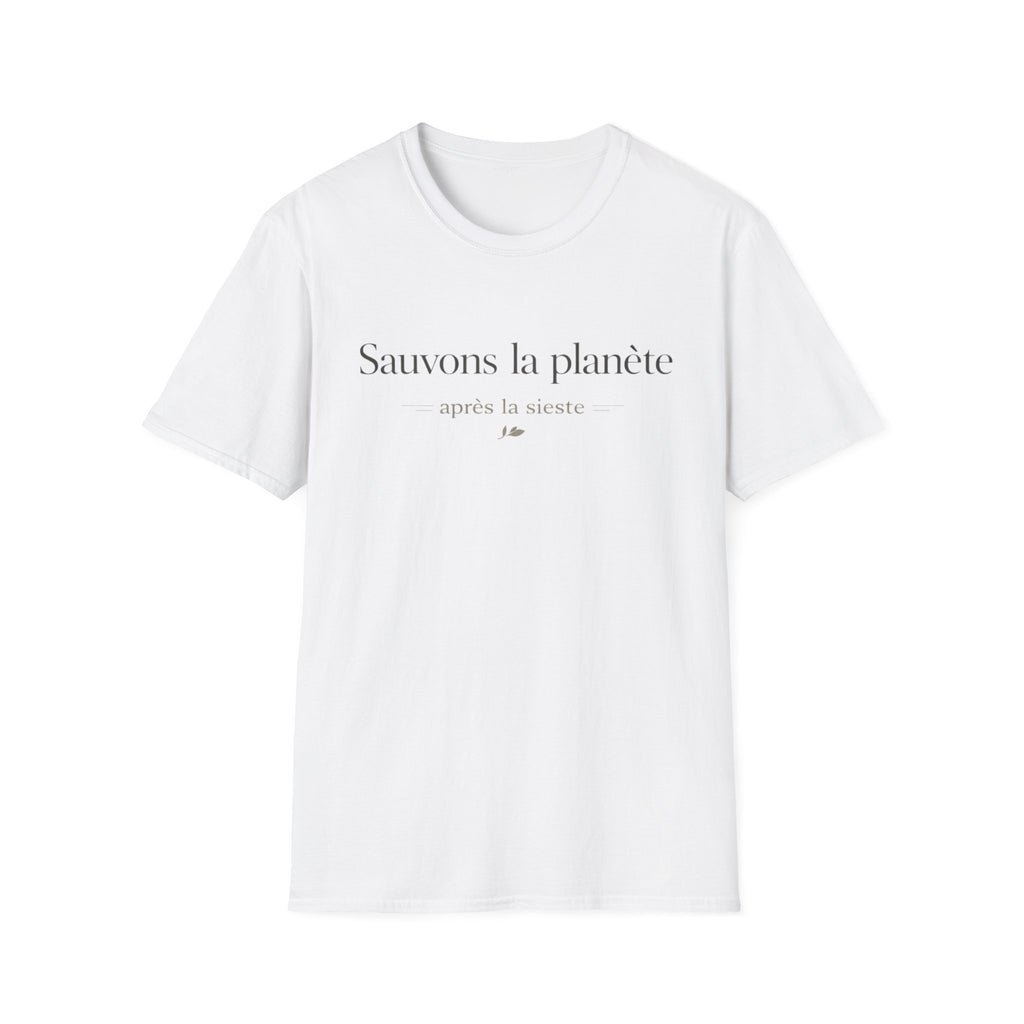 T‑Shirt — "Sauvons la planète" Minimal French Eco Message Tee