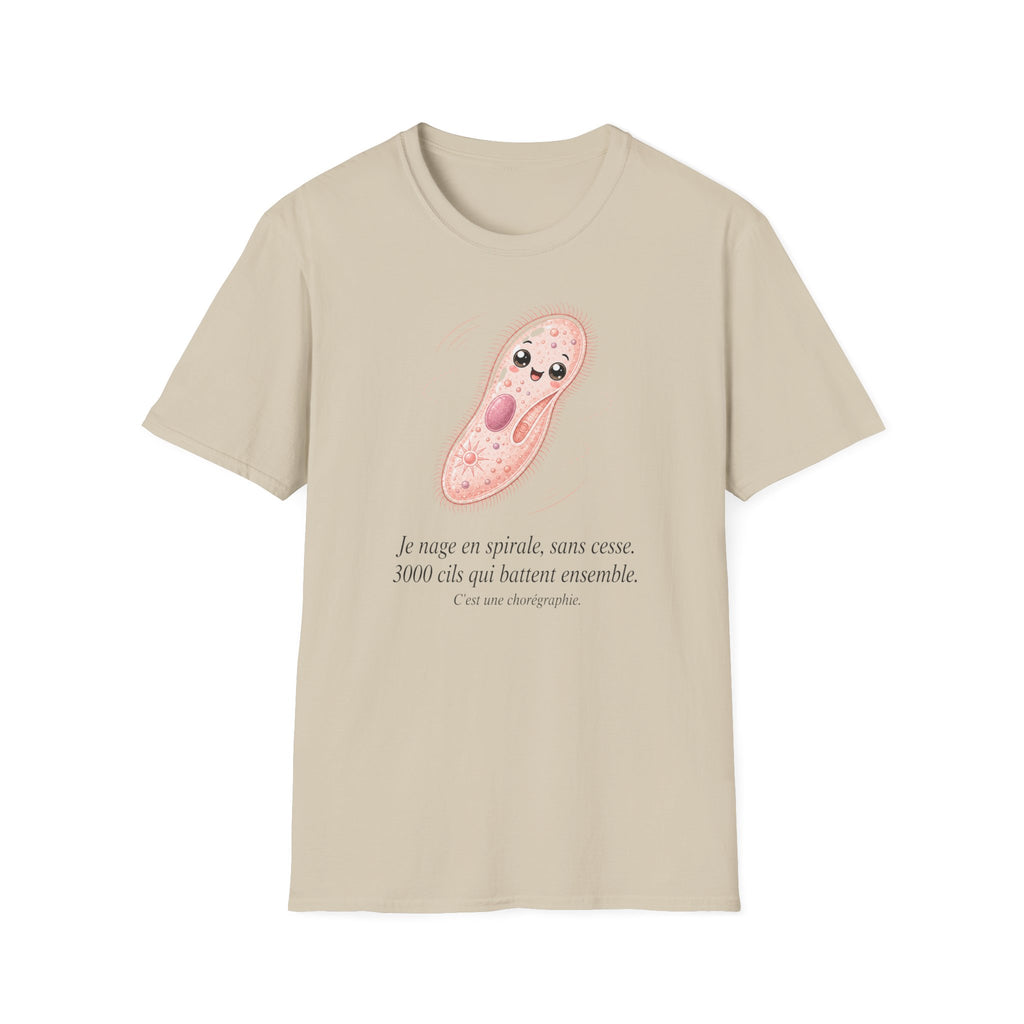 T-shirt avec adorable illustration de paramécie — T-shirt kawaii sur le thème de la biologie