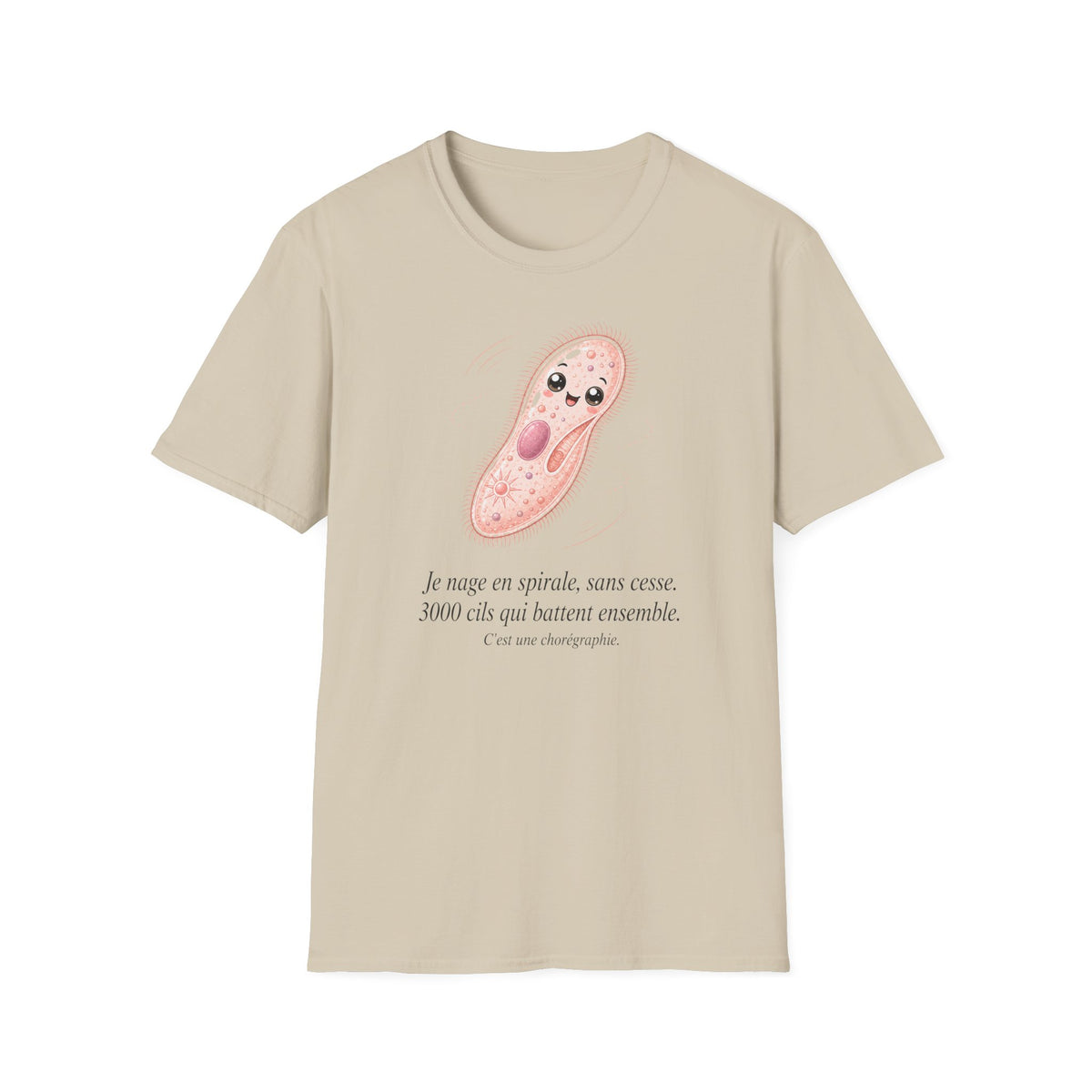 T-shirt avec adorable illustration de paramécie — T-shirt kawaii sur le thème de la biologie