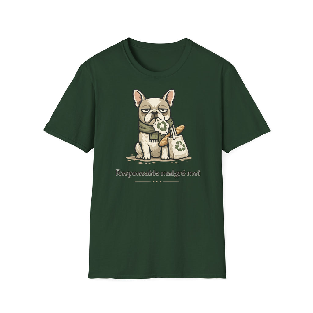 T-Shirt — Cute French Bulldog Graphic “Responsable malgré moi”