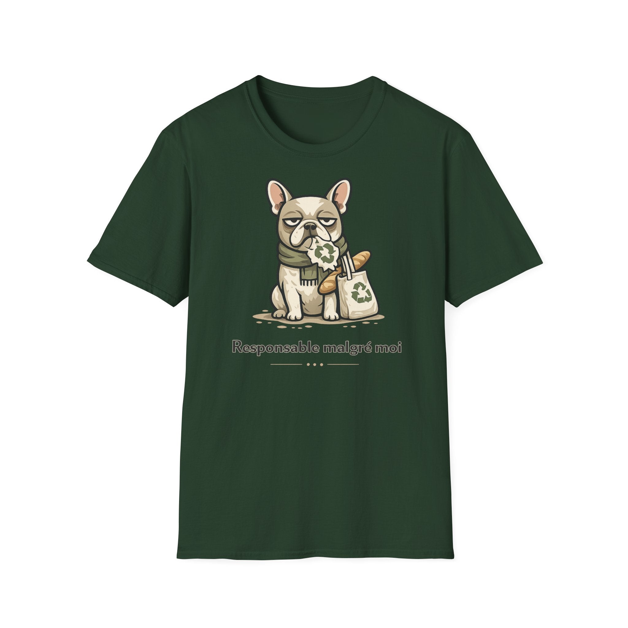 T-Shirt — Cute French Bulldog Graphic “Responsable malgré moi”