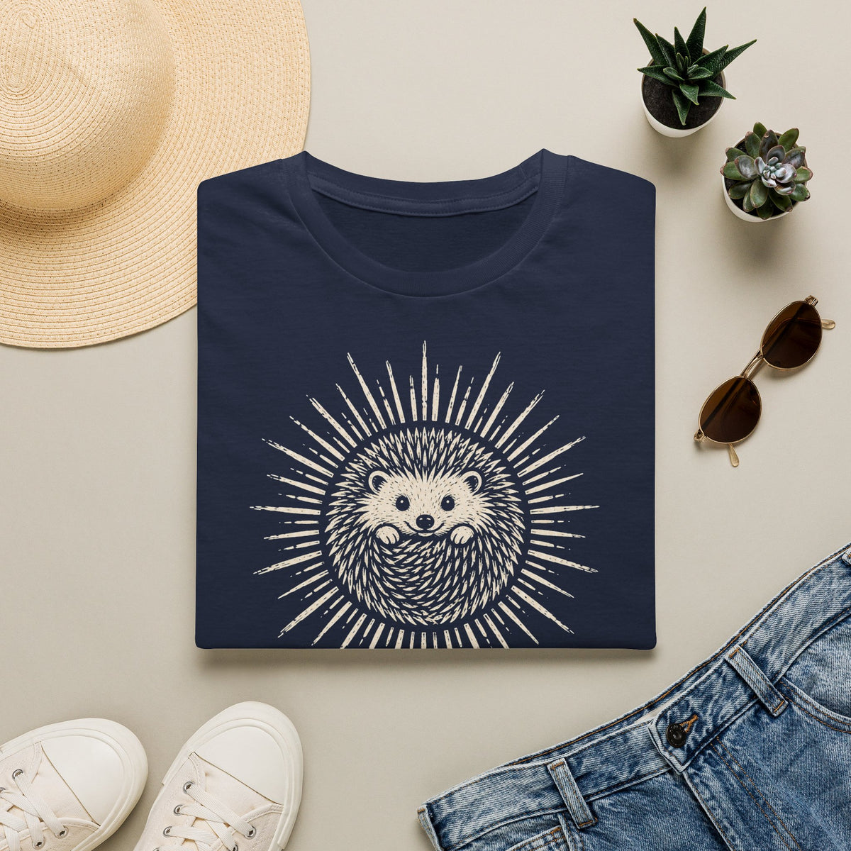 T-shirt Hérisson et énergie renouvelable — « Mon énergie est renouvelable » — T-shirt graphique écoresponsable