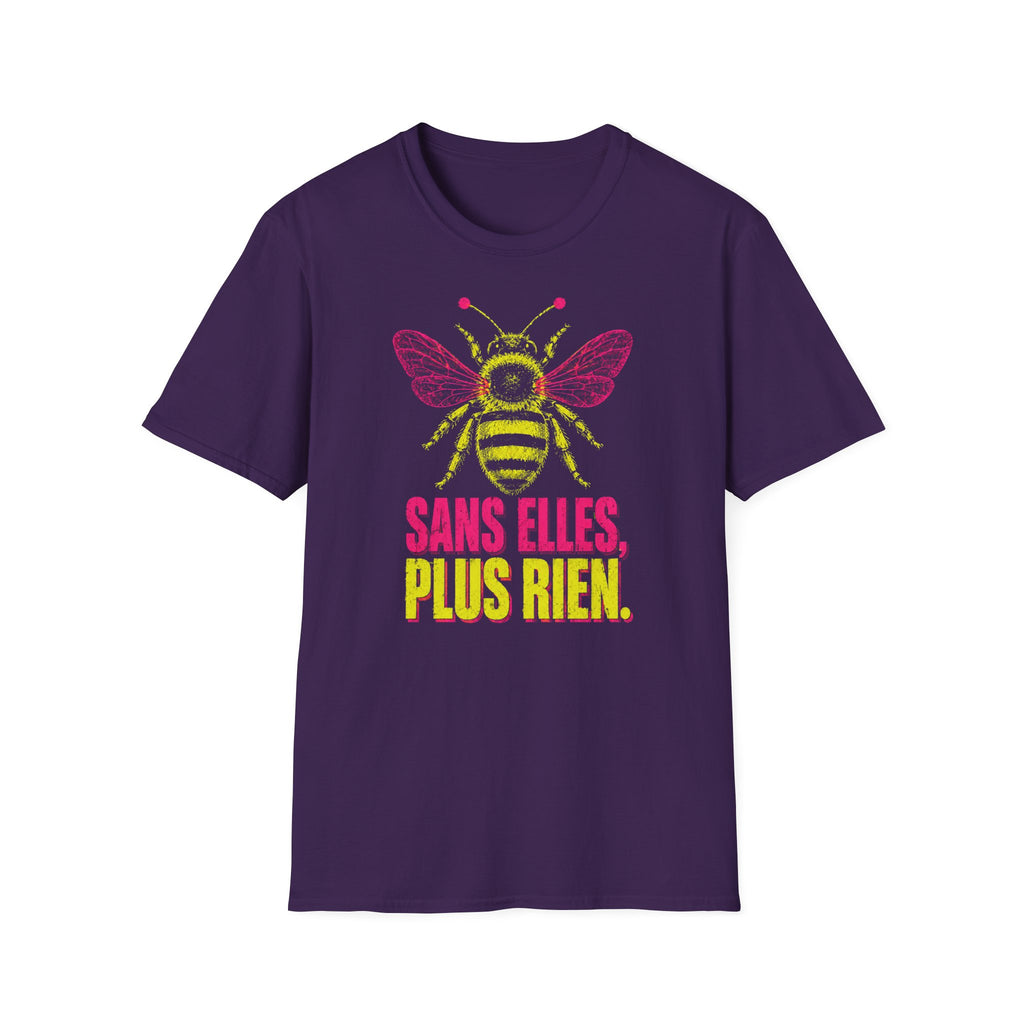 T-shirt graphique Abeille — « Sans elles, plus rien. » — T-shirt féministe en hommage aux pollinisatrices