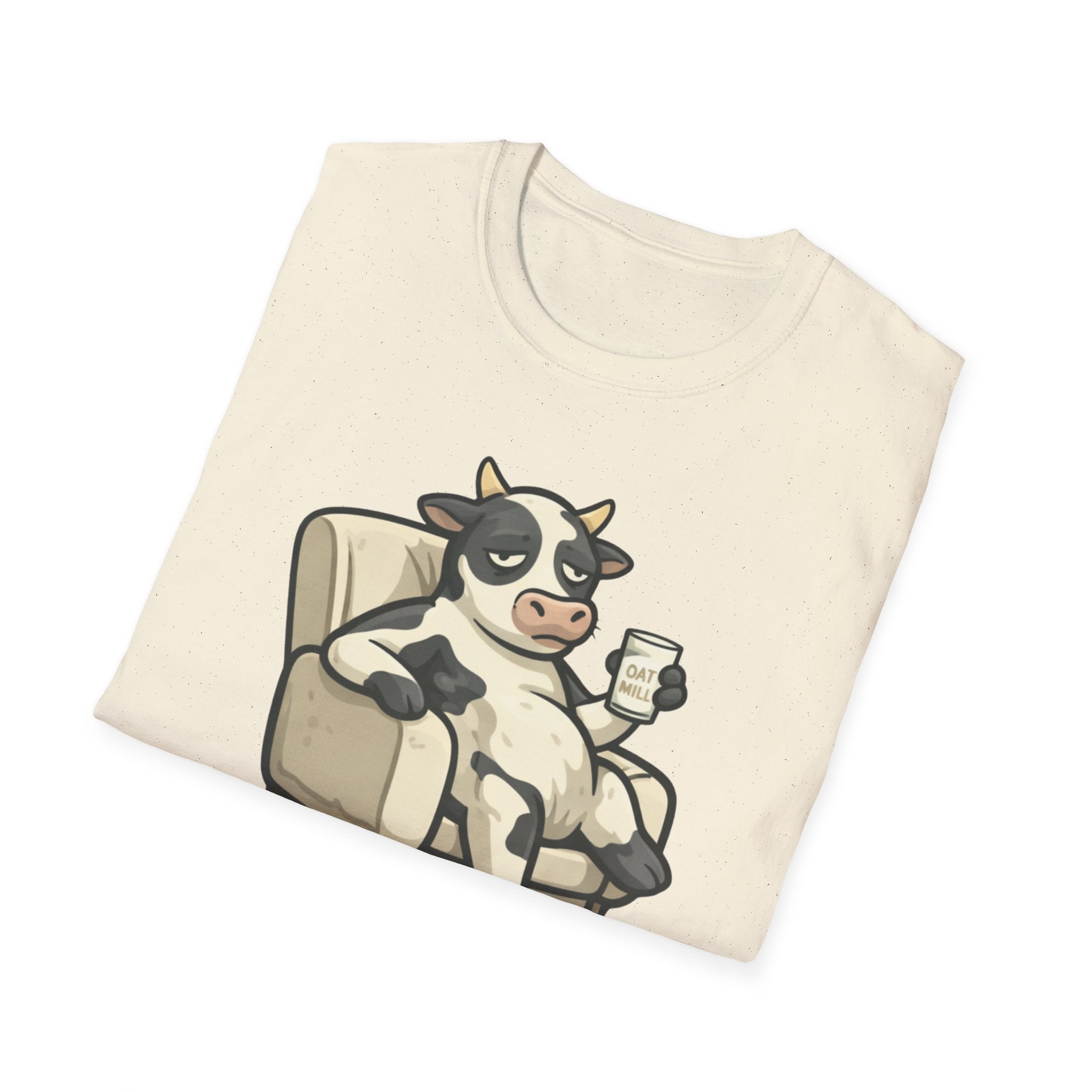 Cow Lounge T-Shirt — Cute Relaxing Cow Illustration with “De rien” Text