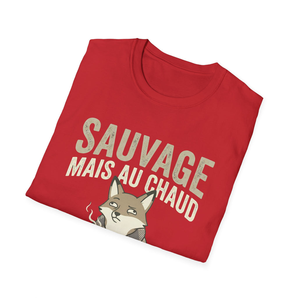 Sauvage Mais Au Chaud Fox T-Shirt — Cozy Vintage Fox Graphic Tee
