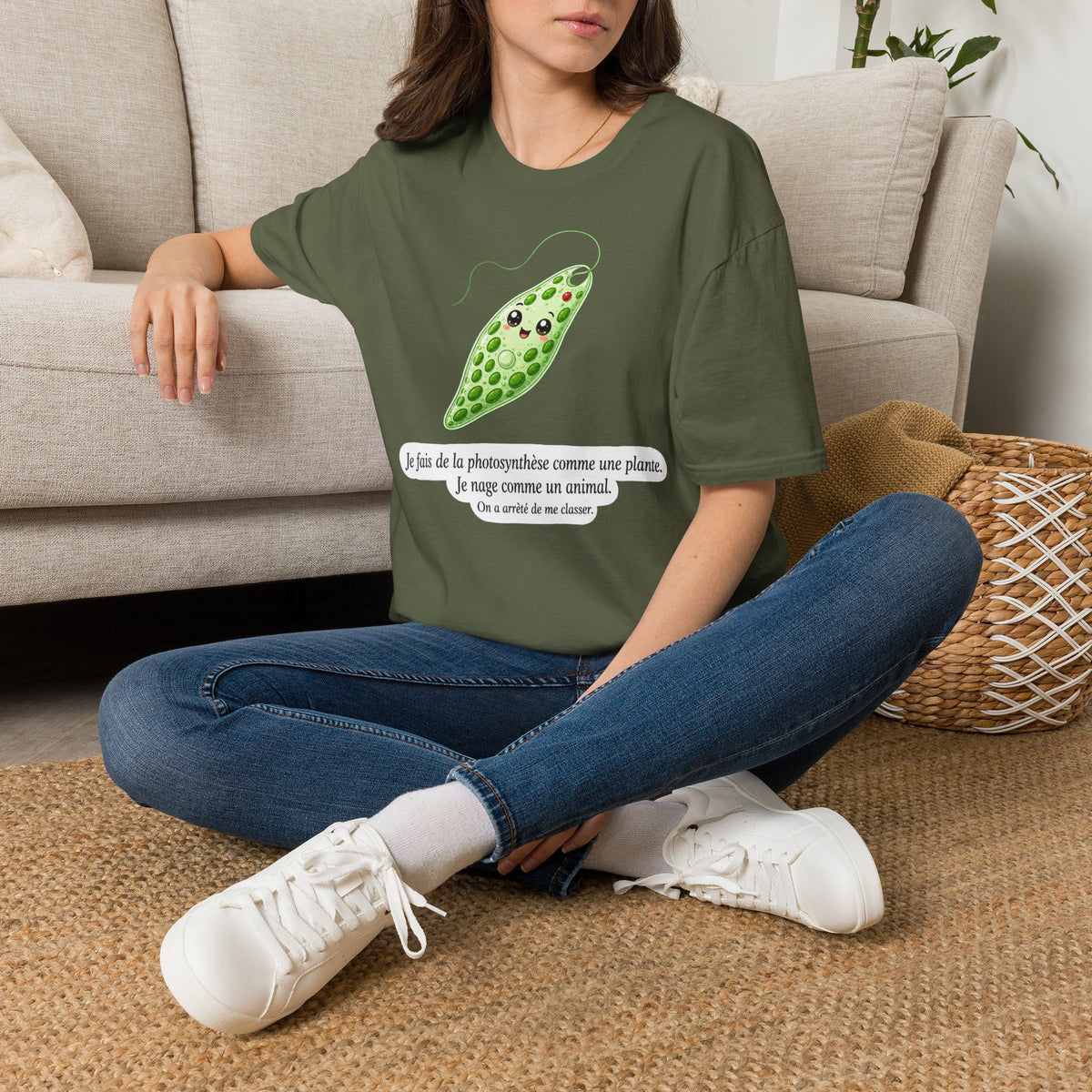 T-shirt kawaii avec cosse de pois — Adorable t-shirt illustré sur le thème botanique