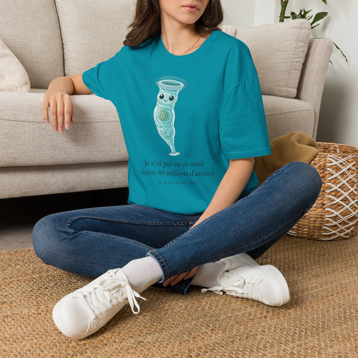 T-shirt adorable avec microorganisme cilié — T-shirt kawaii représentant un protiste unicellulaire