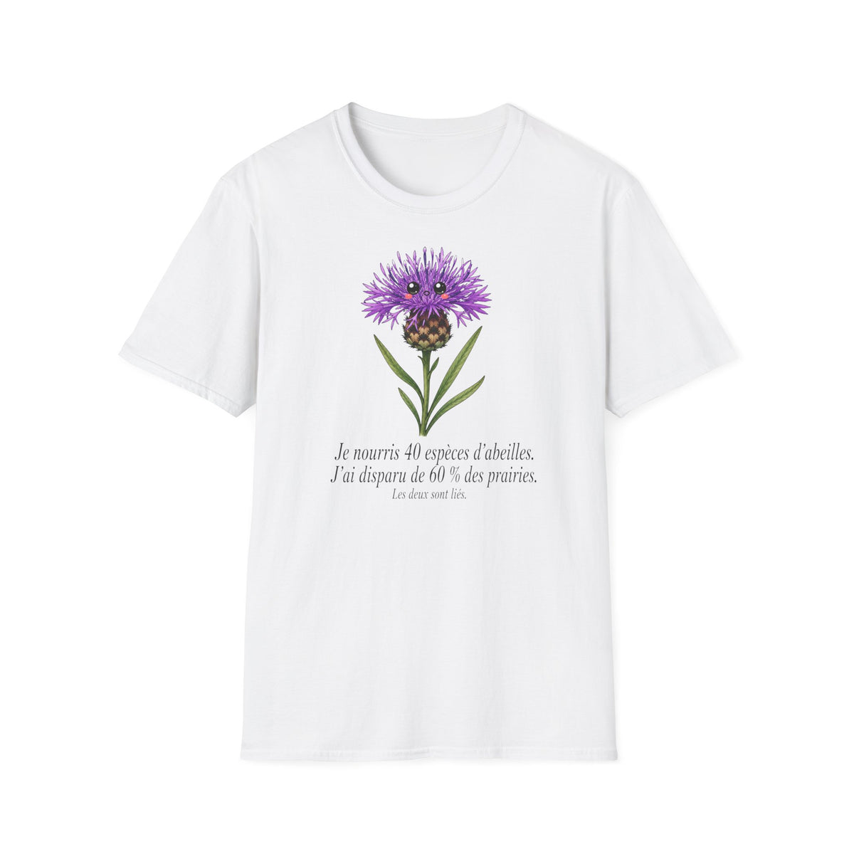 T-shirt avec illustration de bleuet — Adorable motif floral violet