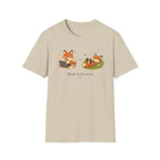 T-shirt graphique avec renards — « Mode forêt activé / … »