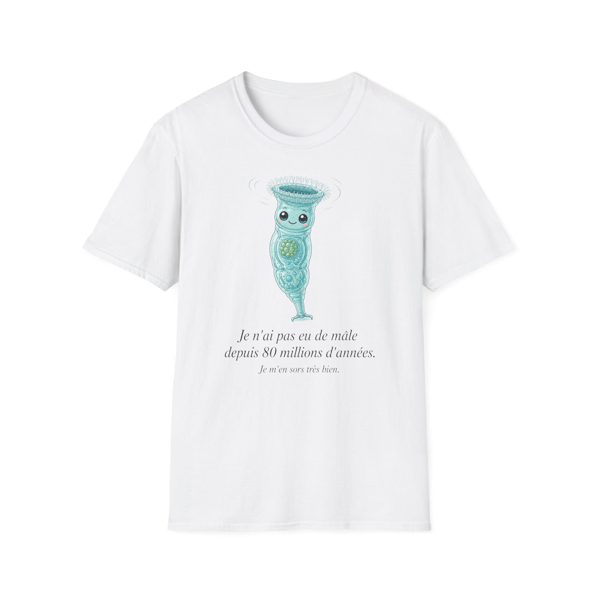 T-shirt adorable avec microorganisme cilié — T-shirt kawaii représentant un protiste unicellulaire