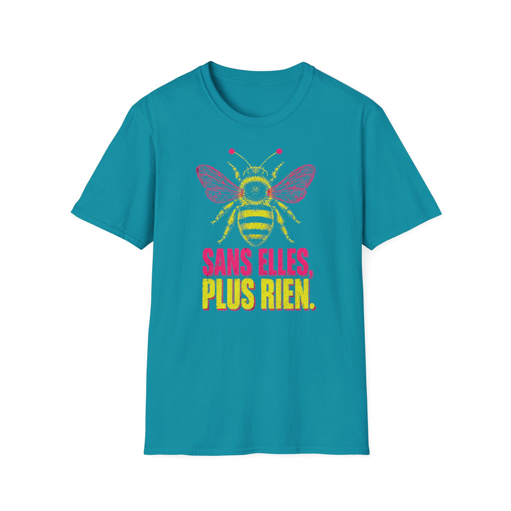 T-shirt graphique Abeille — « Sans elles, plus rien. » — T-shirt féministe en hommage aux pollinisatrices