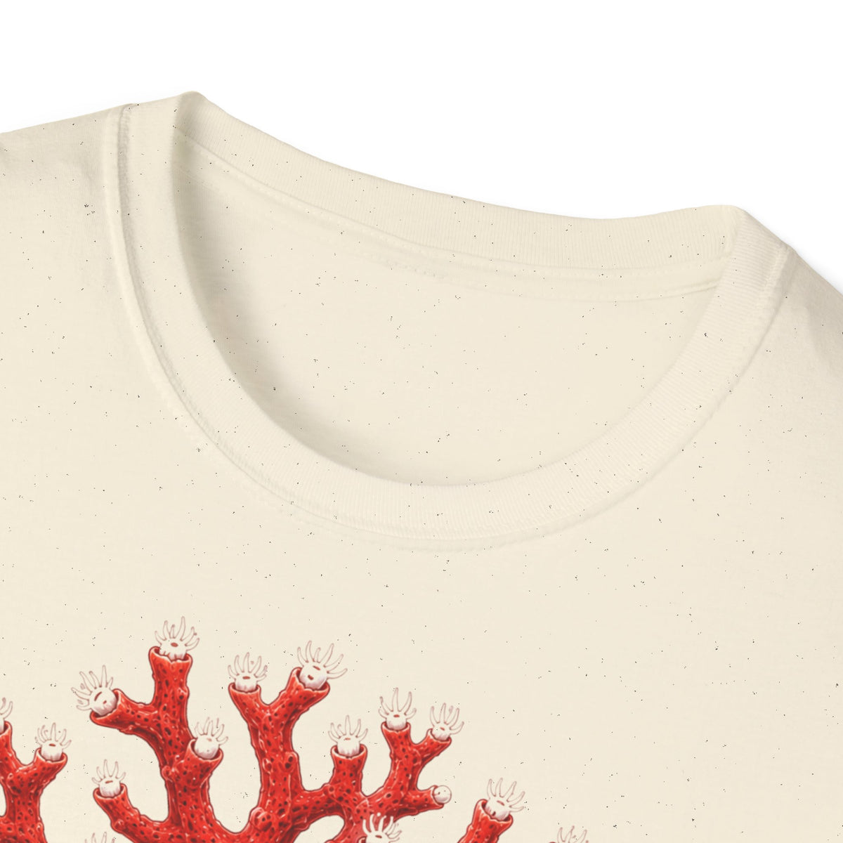 T-Shirt — Red Coral Illustration with French Quote