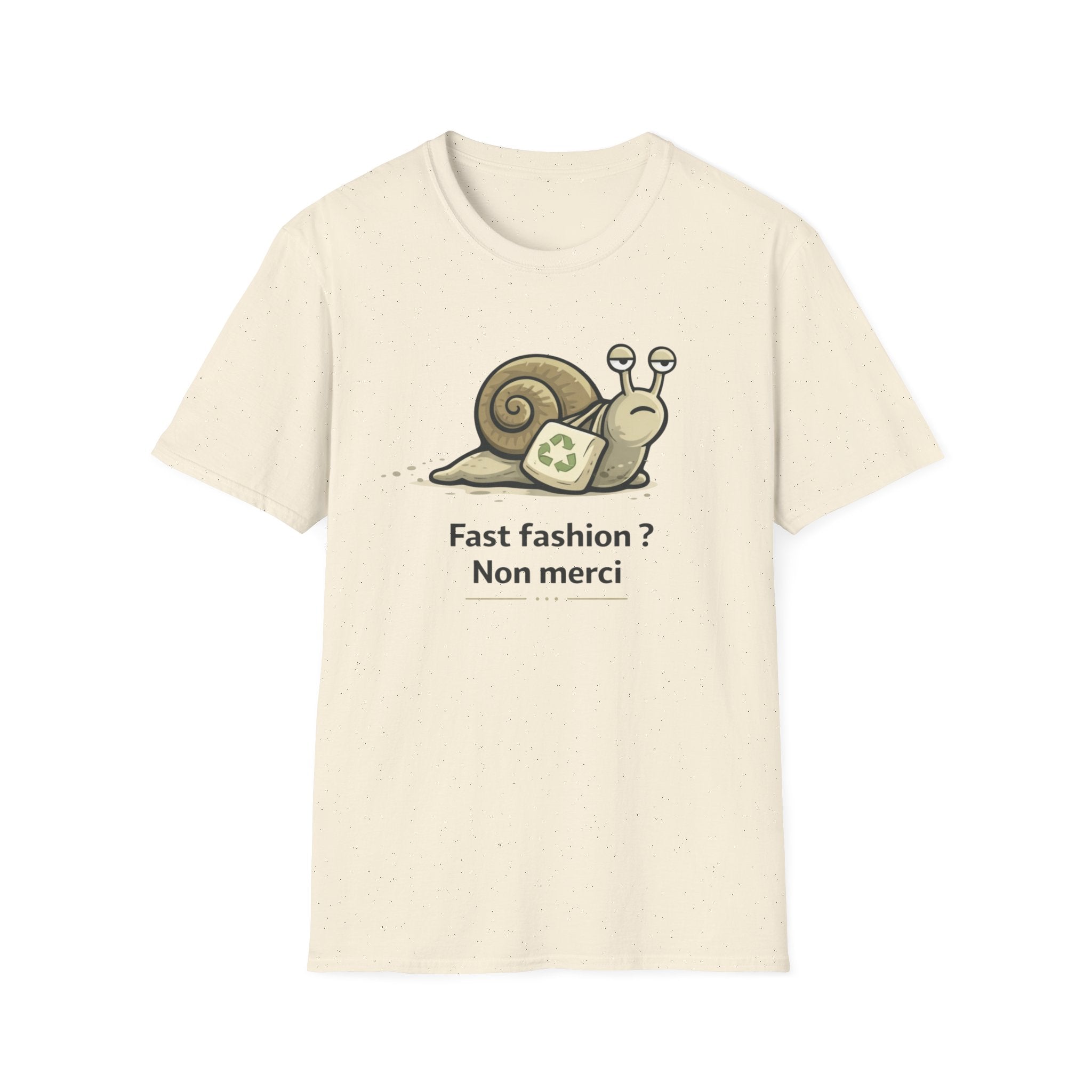 Eco Snail T-Shirt — "Fast fashion? Non merci" Sustainable Fashion Tee