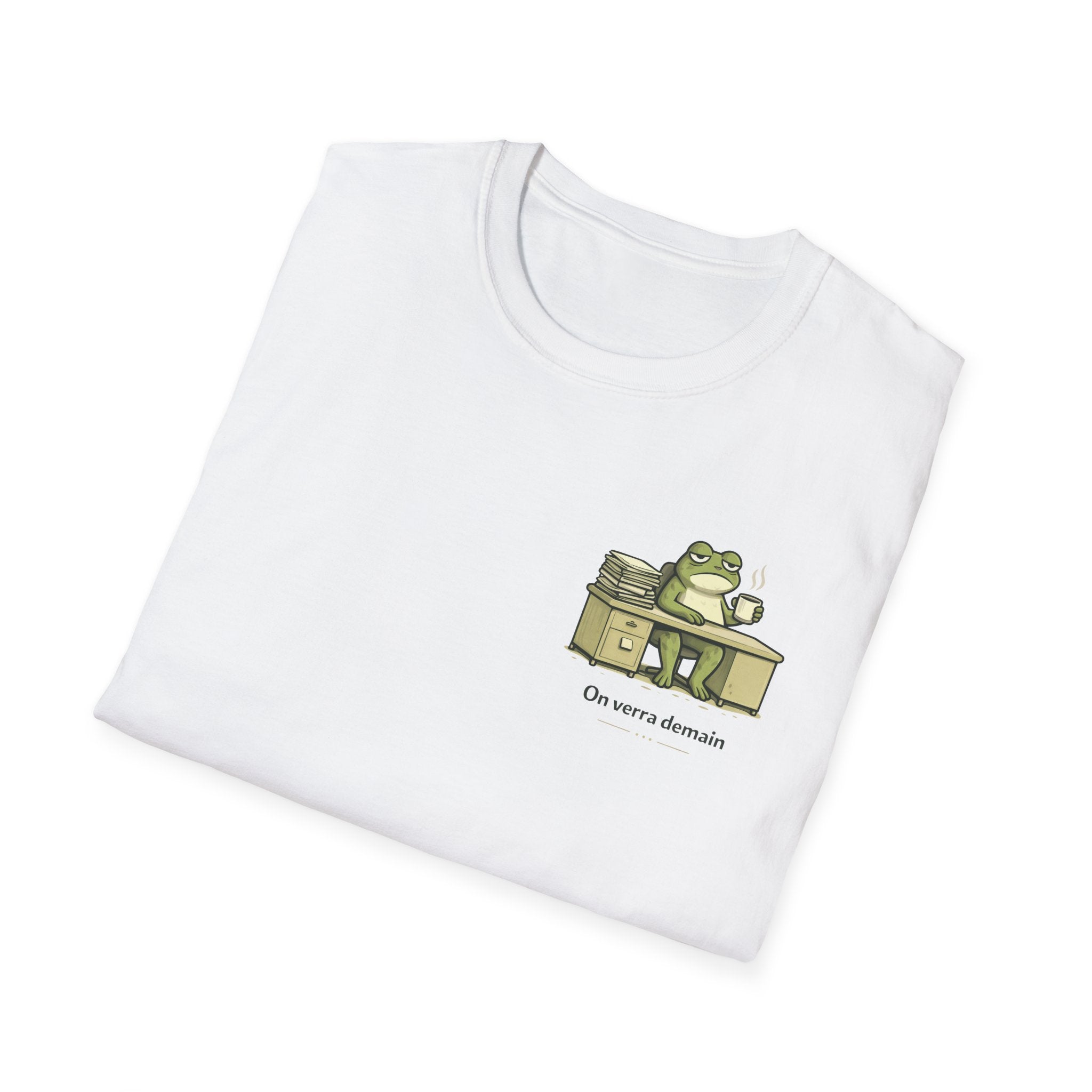 T-Shirt — Cute Frog at Desk "I'm Sorry, I'm Distracted" Graphic Tee