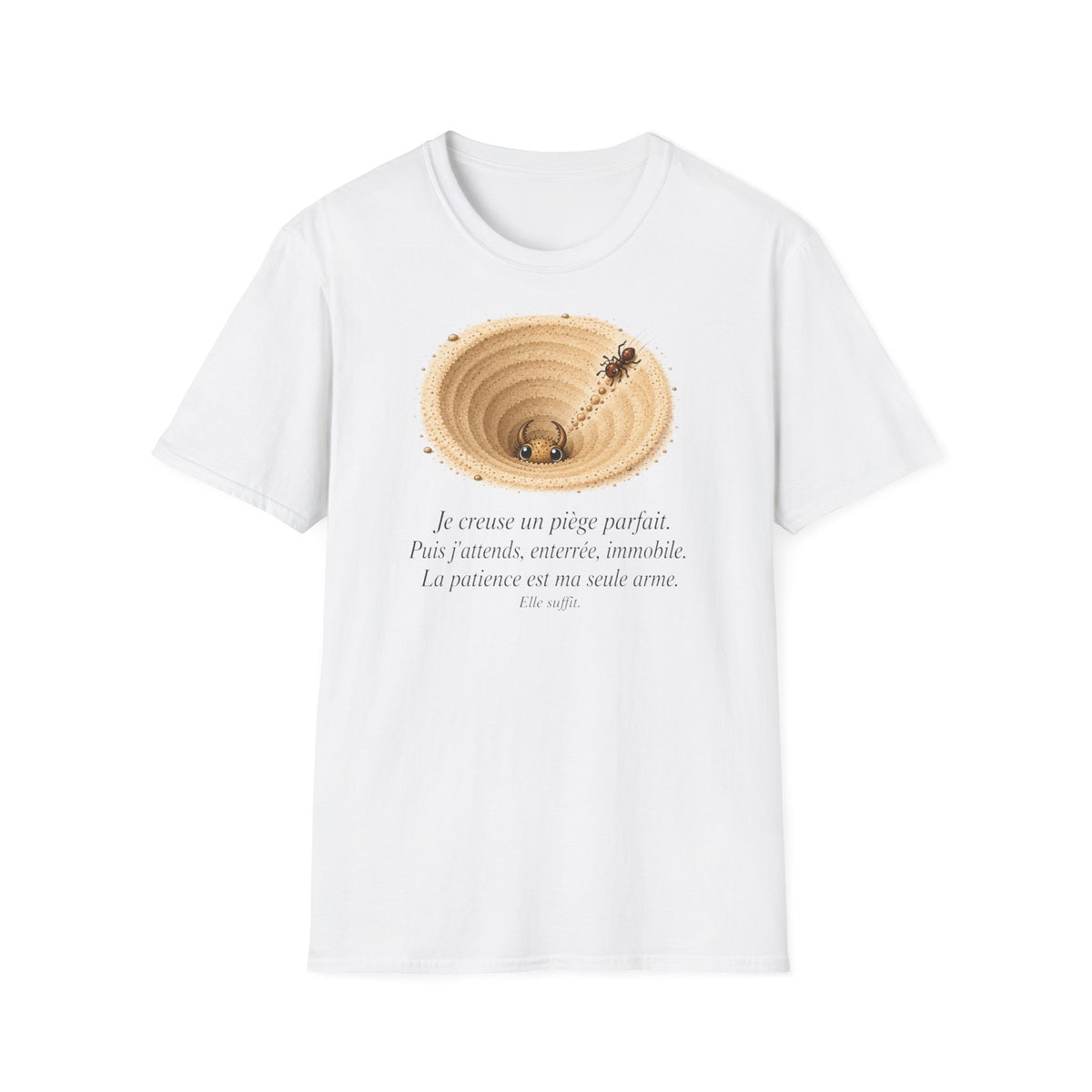 T-shirt — Illustration d’un piège à sable avec « Je creuse un piège parfait »