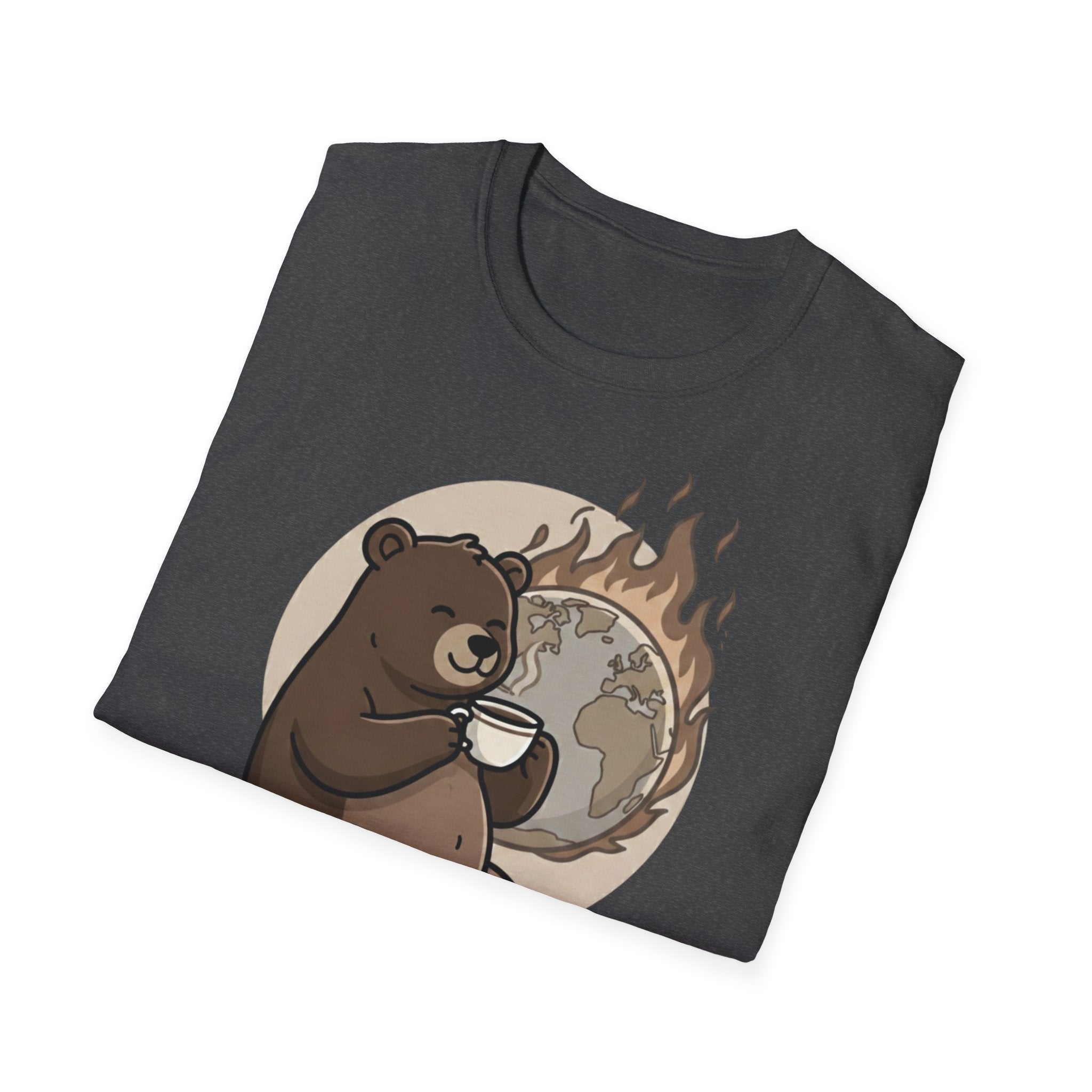 This Is Fine Bear T-Shirt — Funny Cozy Cartoon Tee
