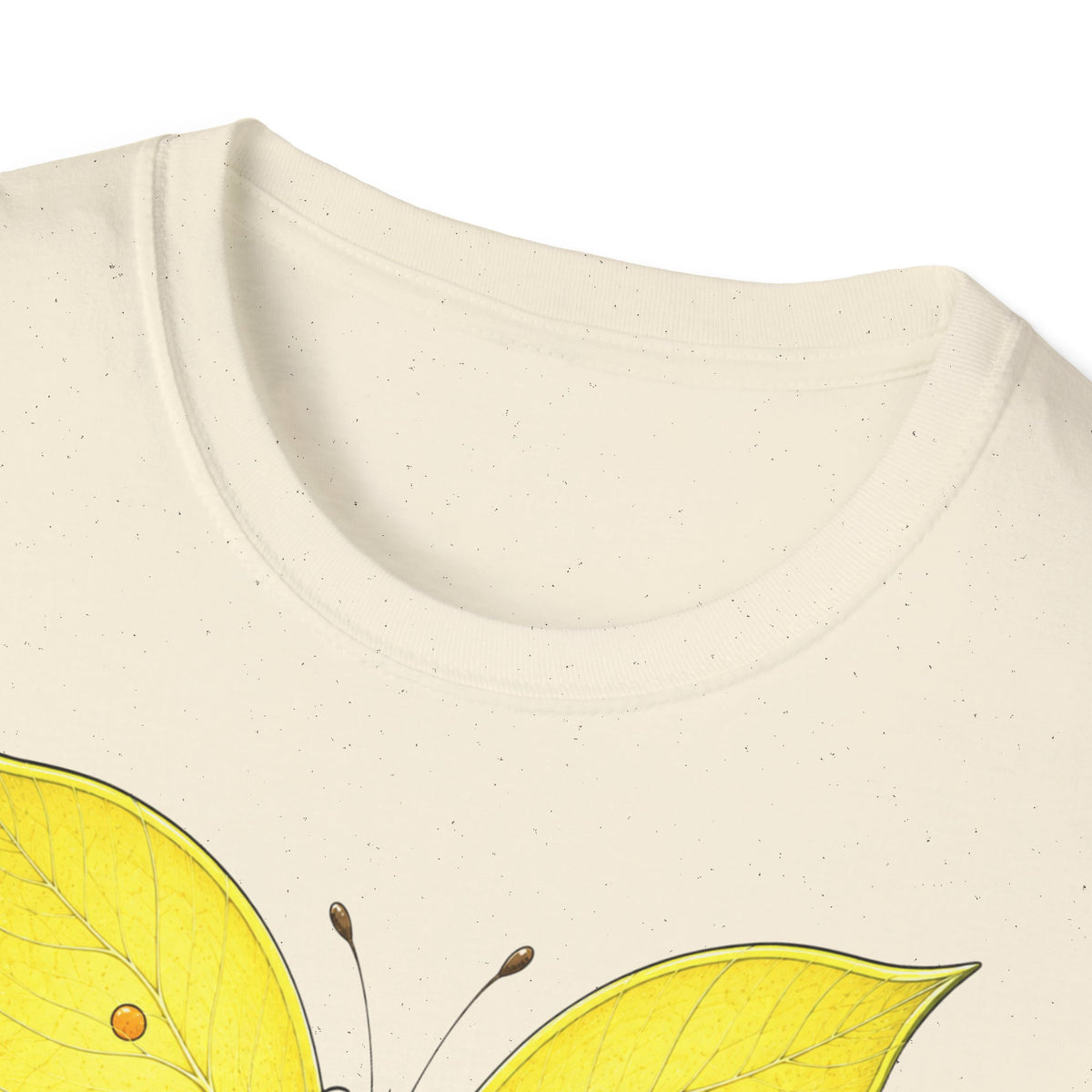 T-shirt papillon jaune avec poème